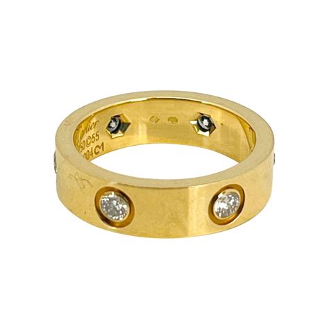 cartier diamond ring gold|cartier 750 ring price.